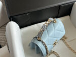 Chanel 22S Enamel Handle Mini Bag White Metal Hardware Coco Enamel Openwork Handle - Image 6