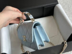 Chanel 22S Enamel Handle Mini Bag White Metal Hardware Coco Enamel Openwork Handle - Image 7