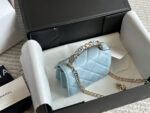 Chanel 22S Enamel Handle Mini Bag White Metal Hardware Coco Enamel Openwork Handle - Image 8