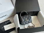 Chanel 22S Enamel Handle Mini Bag White Metal Hardware Coco Openwork Handle