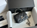 Chanel 22S Enamel Handle Mini Bag White Metal Hardware Coco Openwork Handle - Image 9