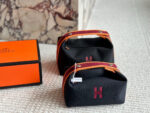 Hermes Toiletry Bag (Lunchbox Bag) Original Canvas Simple Lines Practical - Image 8