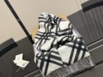 Burberry Black And White Check Cashmere Scarf Soft And Comfortable - Image 6