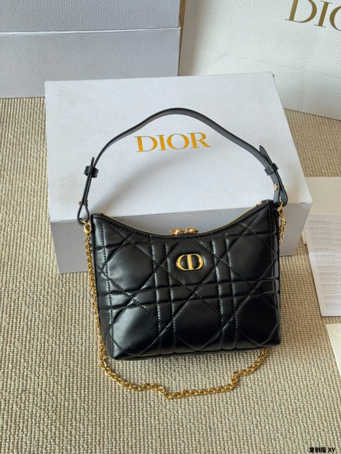 Dior Diorling New Style Triple Strap Calfskin Mini Bag (Monogram/Black Leather) - Image 2