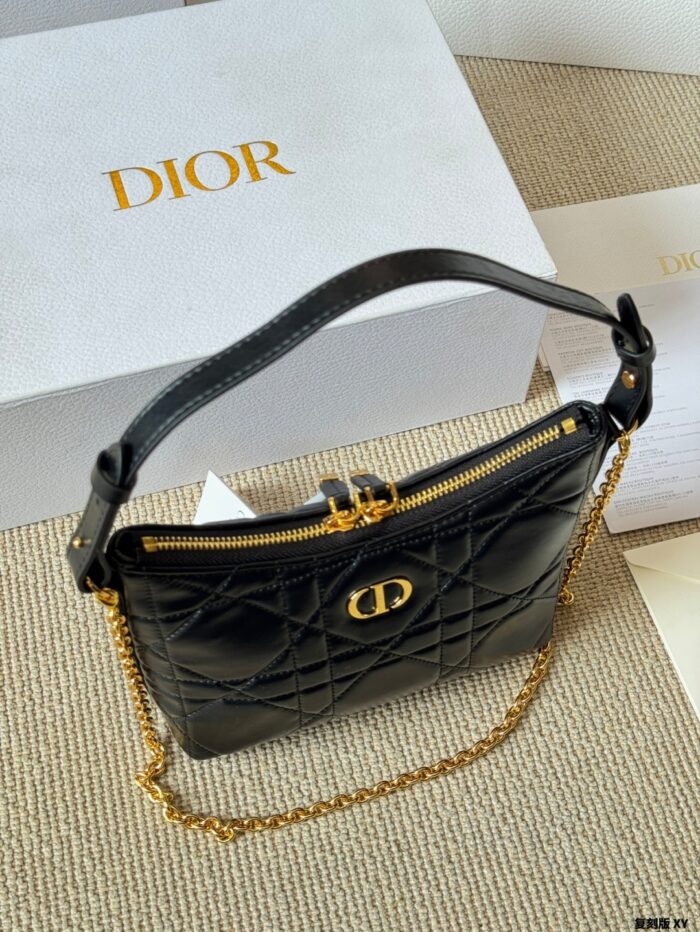 Dior Diorling New Style Triple Strap Calfskin Mini Bag (Monogram/Black Leather) - Image 5