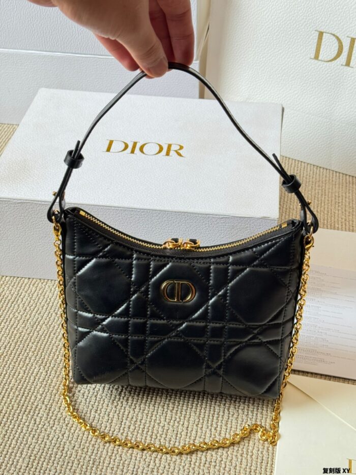 Dior Diorling New Style Triple Strap Calfskin Mini Bag (Monogram/Black Leather) - Image 6