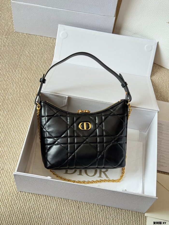 Dior Diorling New Style Triple Strap Calfskin Mini Bag (Monogram/Black Leather) - Image 8