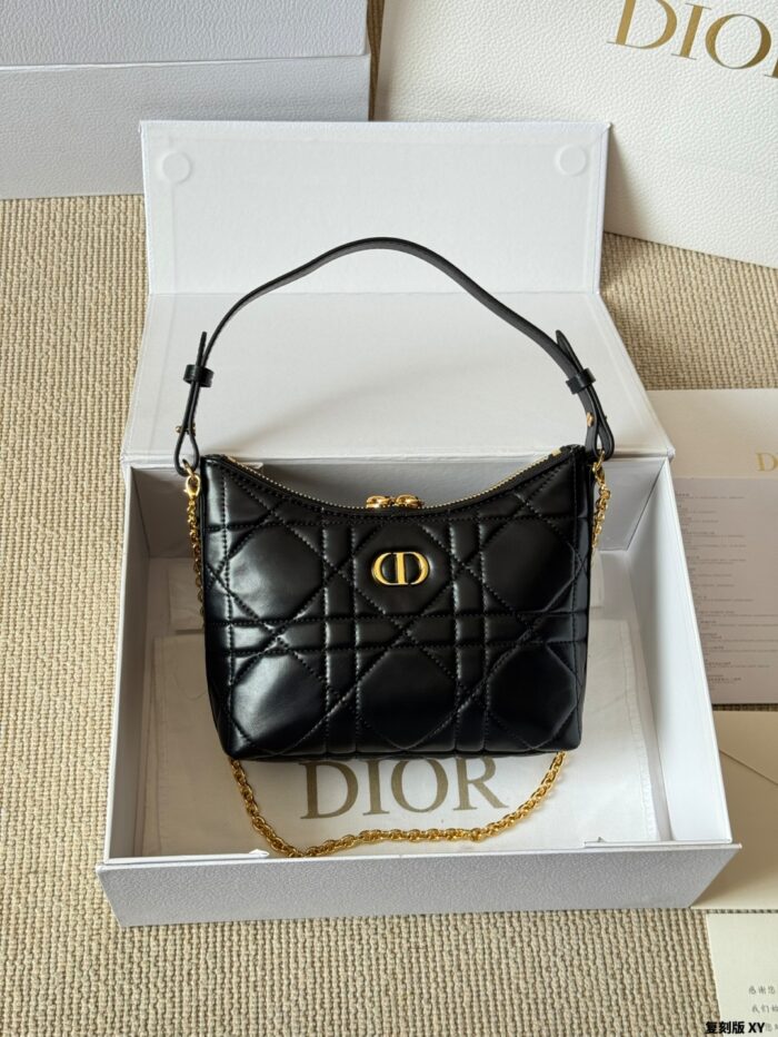 Dior Diorling New Style Triple Strap Calfskin Mini Bag (Monogram/Black Leather) - Image 12