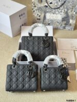 Dior Lady Sheepskin Grain Handbag Satin-Finished Texture, Structured Silhouette Versatile Crossbody, Shoulder Or Handheld