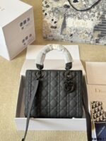 Dior Lady Sheepskin Grain Handbag Satin-Finished Texture, Structured Silhouette Versatile Crossbody, Shoulder Or Handheld - Image 2