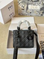 Dior Lady Sheepskin Grain Handbag Satin-Finished Texture, Structured Silhouette Versatile Crossbody, Shoulder Or Handheld - Image 3