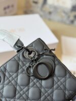 Dior Lady Sheepskin Grain Handbag Satin-Finished Texture, Structured Silhouette Versatile Crossbody, Shoulder Or Handheld - Image 5