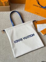 Louis Vuitton Dust Bag Tote Handbag Dust Bag Silhouette Drawstring Closure Cowhide Leather Trim - Image 4