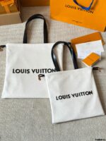 Louis Vuitton Dust Bag Tote Handbag Dust Bag Silhouette Drawstring Closure Cowhide Leather Trim - Image 11