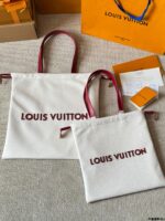 Louis Vuitton Dust Bag Tote Handbag Dust Bag Silhouette Drawstring Closure Cowhide Leather Trim - Image 12