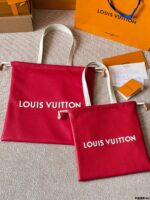 Louis Vuitton Dust Bag Tote Handbag Dust Bag Silhouette Drawstring Closure Cowhide Leather Trim - Image 14