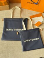 Louis Vuitton Dust Bag Tote Handbag Dust Bag Silhouette Drawstring Closure Cowhide Leather Trim - Image 17
