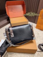 Louis Vuitton Eileen Gu Soft Box Bag Black Silver Chain Premium Soft Texture - Image 2
