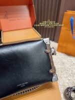 Louis Vuitton Eileen Gu Soft Box Bag Black Silver Chain Premium Soft Texture - Image 5