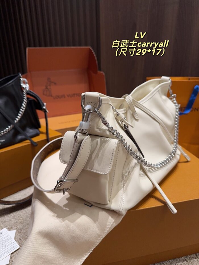 Louis Vuitton Carryall Small Cream-Coloured Full Leather Luxurious Light-Coloured - Image 8