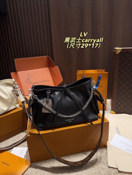 Louis Vuitton Carryall Small Black Knight - Sheepskin Texture, Casual Unisex Style