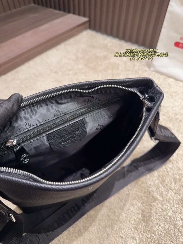 Montblanc Men'S Crossbody Bag Classic Black Durable & Spacious Business Essential - Image 7