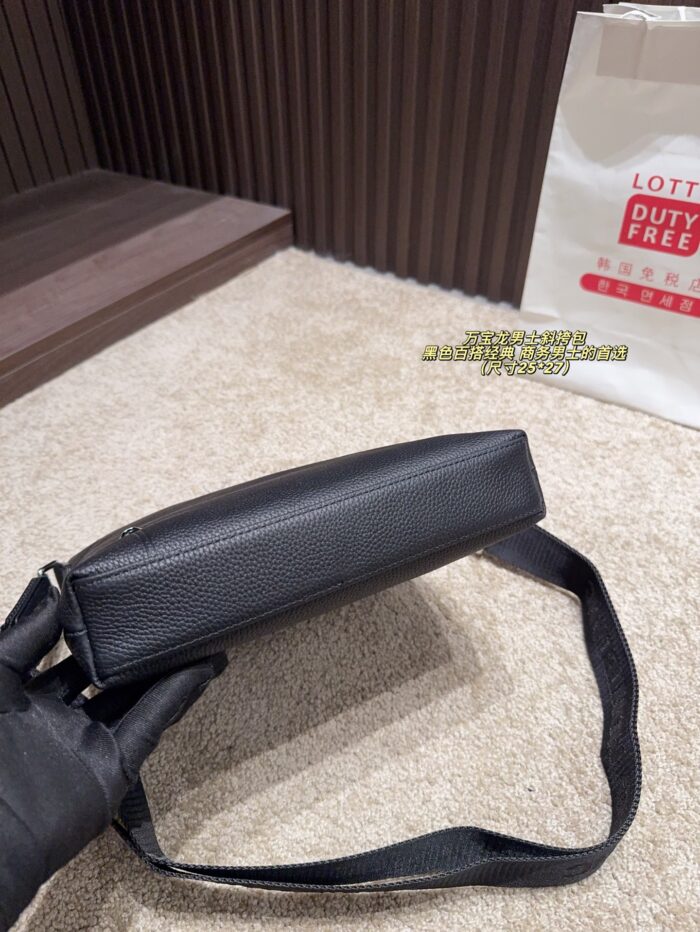 Montblanc Men'S Crossbody Bag Classic Black Durable & Spacious Business Essential - Image 8