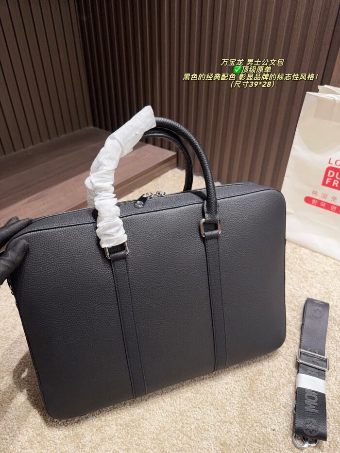 Montblanc Men'S Briefcase Classic Black Colourway Steady And Dignified, Fashionable And Elegant - Image 3