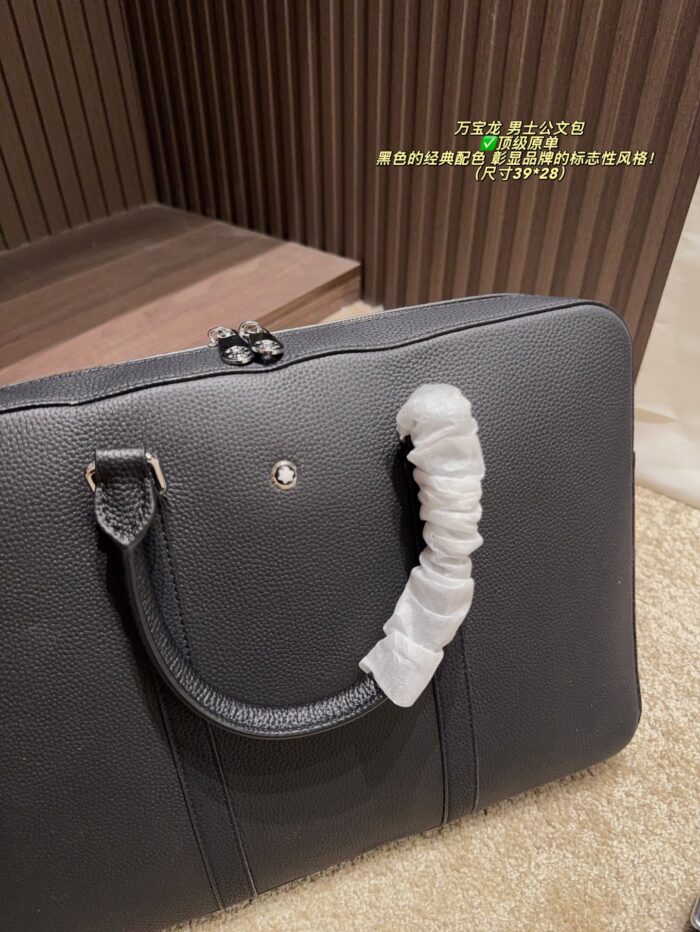 Montblanc Men'S Briefcase Classic Black Colourway Steady And Dignified, Fashionable And Elegant - Image 5