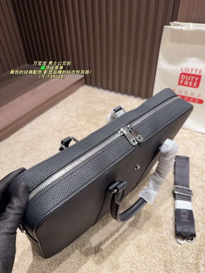 Montblanc Men'S Briefcase Classic Black Colourway Steady And Dignified, Fashionable And Elegant - Image 6