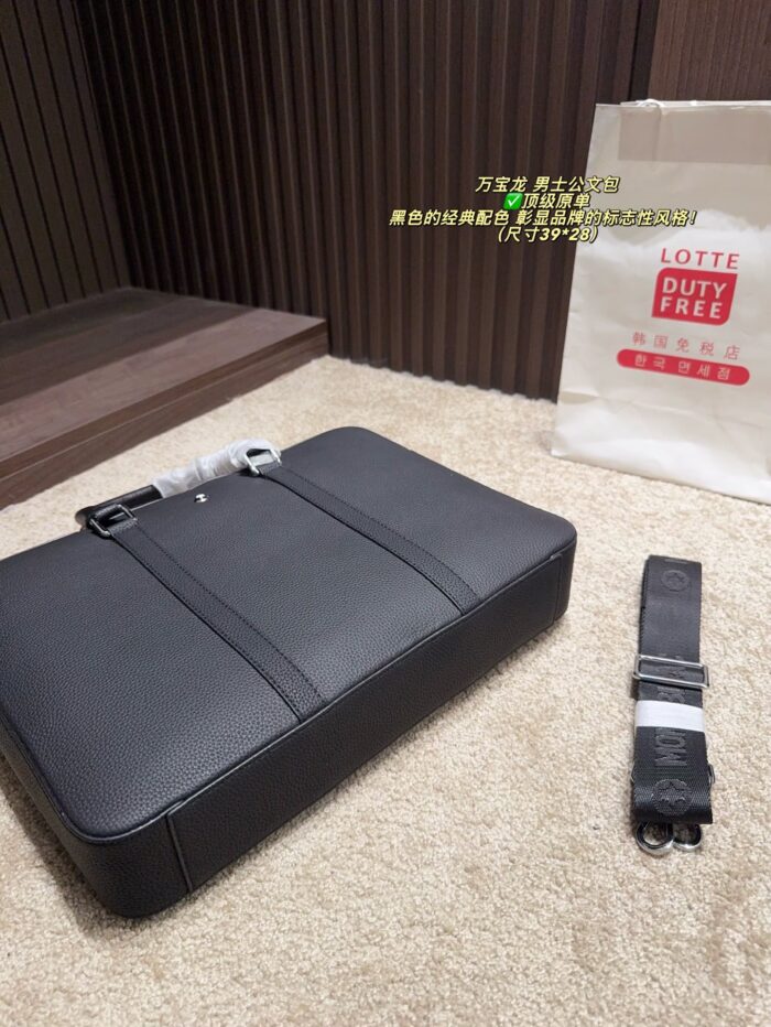 Montblanc Men'S Briefcase Classic Black Colourway Steady And Dignified, Fashionable And Elegant - Image 8