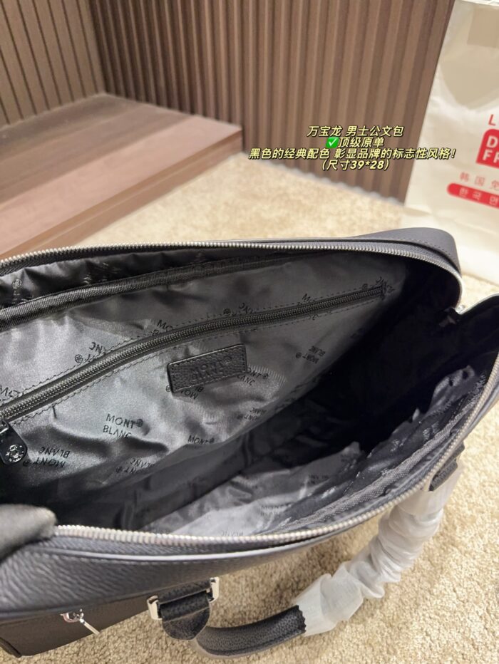 Montblanc Men'S Briefcase Classic Black Sophisticated And Elegant - Image 6