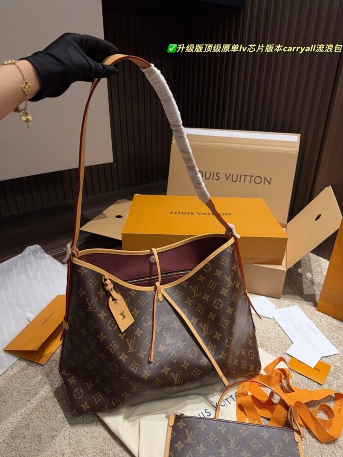 Louis Vuitton Carryall Travel Bag - Enhanced Chip Edition Includes Folding Box Dupont Paper Waterproof Inner Lining Compartments Chain For Diy Accessory Creation One Bag, Two Uses - Image 2