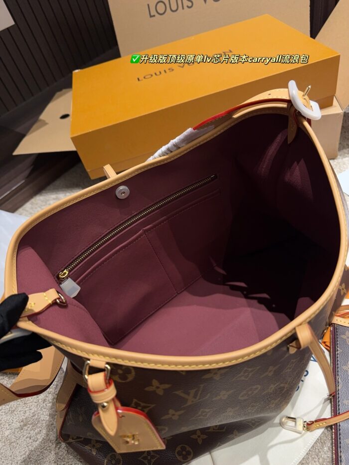 Louis Vuitton Carryall Travel Bag - Enhanced Chip Edition Includes Folding Box Dupont Paper Waterproof Inner Lining Compartments Chain For Diy Accessory Creation One Bag, Two Uses - Image 9