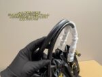 Prada Pleated Motorcycle Handbag Black Oiled Leather Lightweight Yet Spacious - Image 4