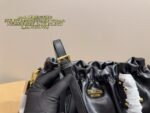 Prada Pleated Motorcycle Handbag Black Oiled Leather Lightweight Yet Spacious - Image 8