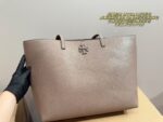 Tory Burch Mcgraw Tote Bag Luxurious Texture Generous Capacity Durable Lightweight Minimalist Mummy Bag - Image 6