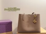 Tory Burch Full Grained Leather Tote Bag Carry By Hand Or Crossbody Lightweight, Practical, And Fashionable - Image 12