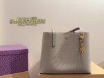 Tory Burch Full Grained Leather Tote Bag Carry By Hand Or Crossbody Lightweight, Practical, And Fashionable - Image 14