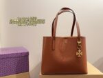Tory Burch Full Grained Leather Tote Bag Carry By Hand Or Crossbody Lightweight, Practical, And Fashionable - Image 17