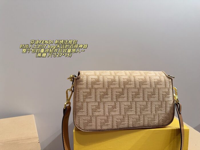 Fendi Embroidered Baguette Bag Versatile, Lightweight, Spacious Multiple Carrying Options - Image 2