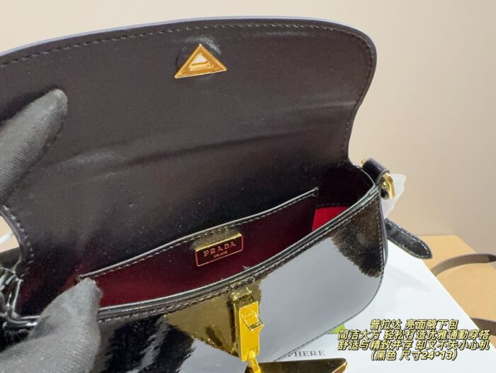 Prada Glossy Underarm Bag Comfortable, Refined And Elegant For The Commute - Image 5