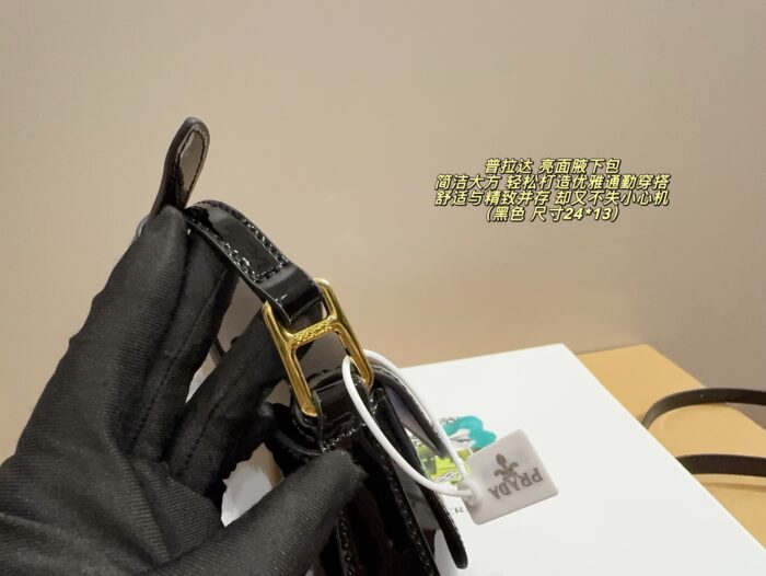 Prada Glossy Underarm Bag Comfortable, Refined And Elegant For The Commute - Image 6