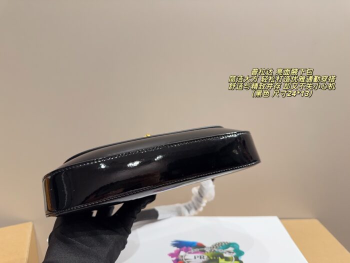 Prada Glossy Underarm Bag Comfortable, Refined And Elegant For The Commute - Image 7