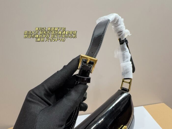 Prada Glossy Underarm Bag Comfortable, Refined And Elegant For The Commute - Image 9