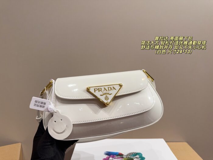 Prada Glossy Underarm Bag Comfortable, Refined And Elegant For The Commute - Image 11