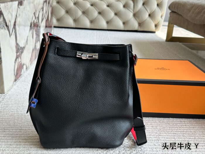 Hermès Kelly Bucket Bag Cowhide Leather Relaxed And Easygoing Commuting Use Suitable For Both Men And Women - Image 2