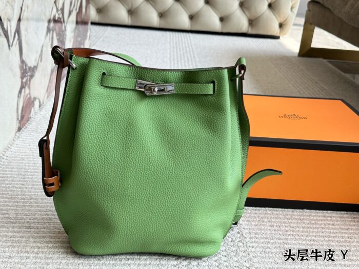 Hermès Kelly Bucket Bag Cowhide Leather Relaxed And Easygoing Commuting Use Suitable For Both Men And Women - Image 8