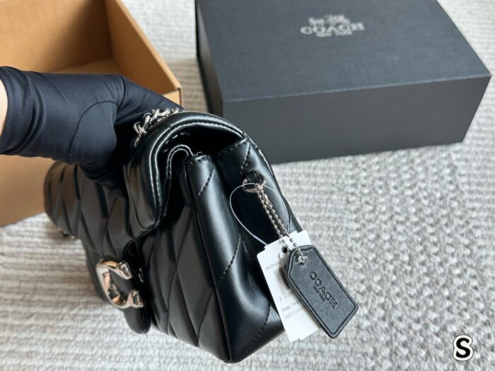 Coach Tabby Collection Bacchus-Inspired Ivory Diamond-Quilted Chain Bag - Image 3