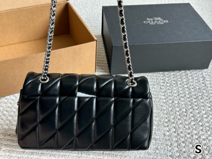 Coach Tabby Collection Bacchus-Inspired Ivory Diamond-Quilted Chain Bag - Image 5